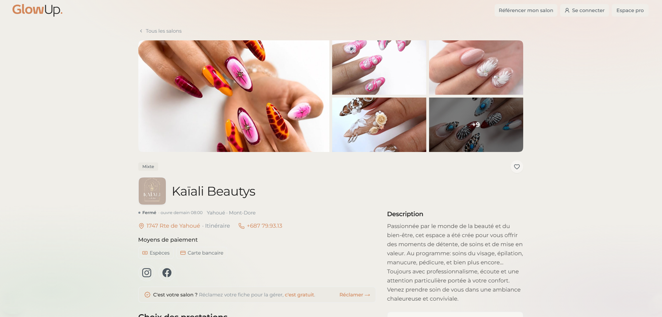 Une fiche salon sur Glow up